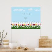 Spring Tulips White Picket Zaun Custom Foto Poster (Küche)
