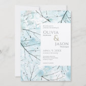 Spring Türkise Aqua Abstrakte Blume Einladung (Vorderseite)