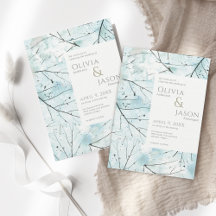 Spring Türkise Aqua Abstrakte Blume Einladung