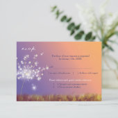 Spring Twilight Dandelion Wedding RSVP (Stehend Vorderseite)
