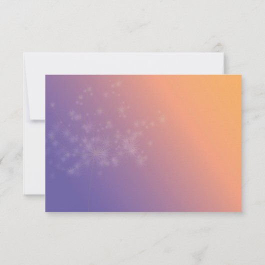 Spring Twilight Dandelion Wedding RSVP (Rückseite)