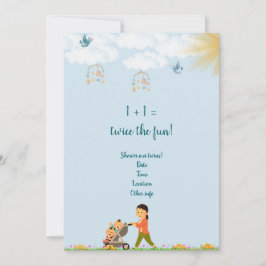 Spring Twin Baby Shower Einladung