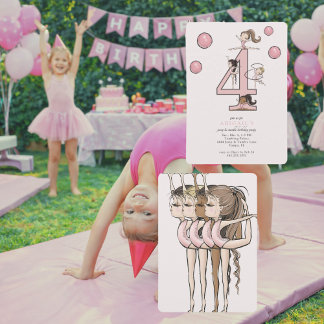 Spring- und Turn-Gymnastik zum 4. Geburtstag Einladung
