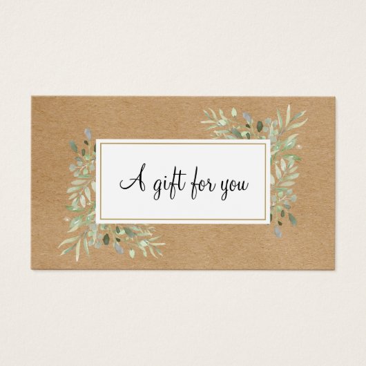 Spring Verlasse Rustic Kraft Gift Card (Vorderseite)