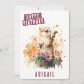 Spring vibes Cat Birthday Card Feiertagskarte (Vorderseite)