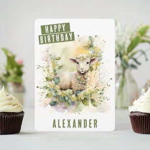 Spring vibes Lamb Birthday Card Feiertagskarte