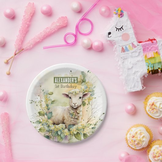 Spring vibes Lamb - Birthday Party - Pappteller (Party)