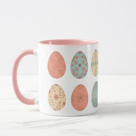 Spring Vibes - Osterblüten Gemusterte Eier Tasse (Links)