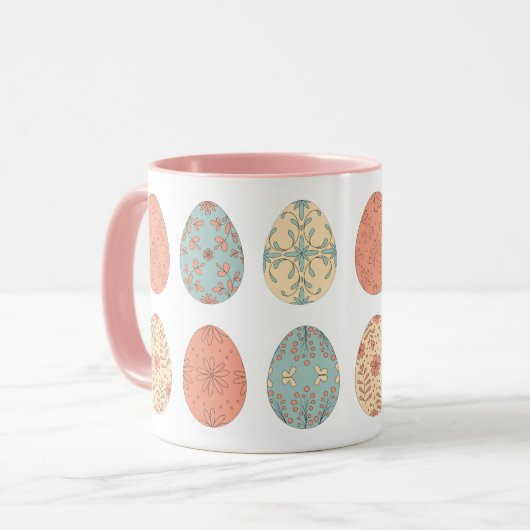 Spring Vibes - Osterblüten Gemusterte Eier Tasse (Vorderseite Links)
