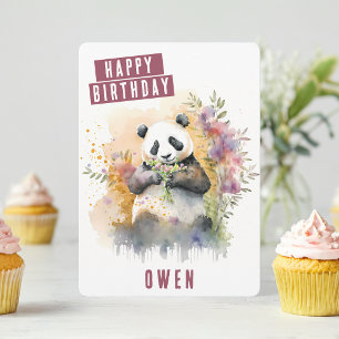 Spring vibes Panda Birthday Card Feiertagskarte