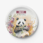 Spring vibes Panda - Birthday Party - Pappteller (Vorderseite)