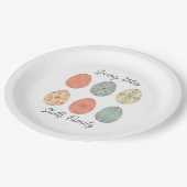 Spring Vibes - Personalisierte Osterpapierplatte m Pappteller (Schrägansicht)