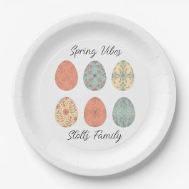 Spring Vibes - Personalisierte Osterpapierplatte m Pappteller