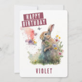 Spring vibes Rabbit Birthday Card Feiertagskarte (Vorderseite)