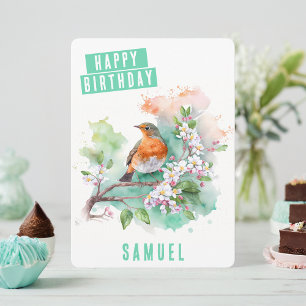 Spring vibes Robin Birthday Card Feiertagskarte
