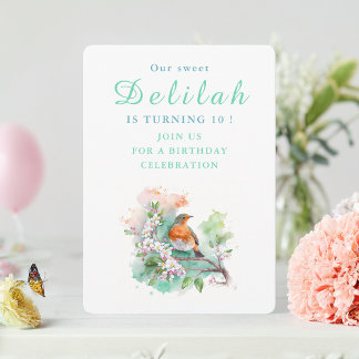 Spring vibes Robin - Birthday Invasioncard Einladung