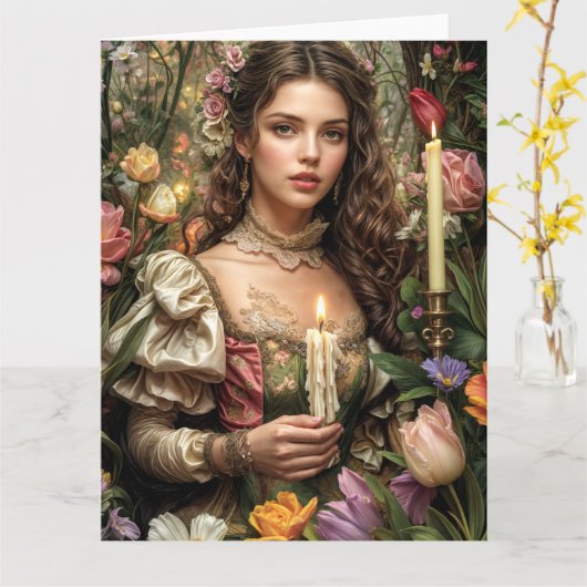 Spring Viktorianisch Goth 2025 Design 10 Card Karte (Gelbe Blume)