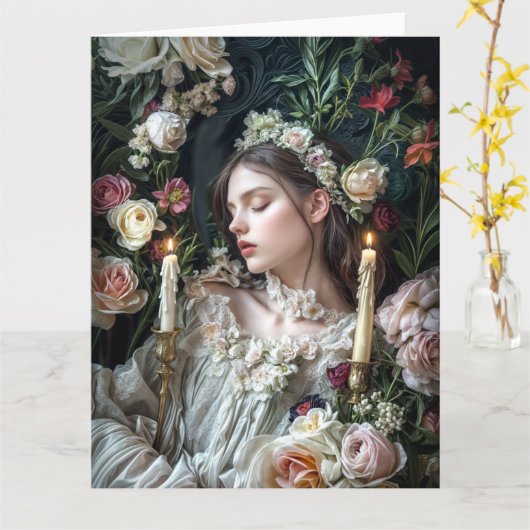 Spring Viktorianisch Goth 2025 Design 2 "Ophelia" Karte (Gelbe Blume)