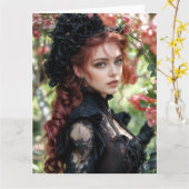 Spring Viktorianisch Goth 2025 Design 6 Card Karte (Gelbe Blume)