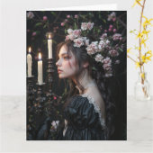 Spring Viktorianisch Goth 2025 Design 9 Card Karte (Gelbe Blume)