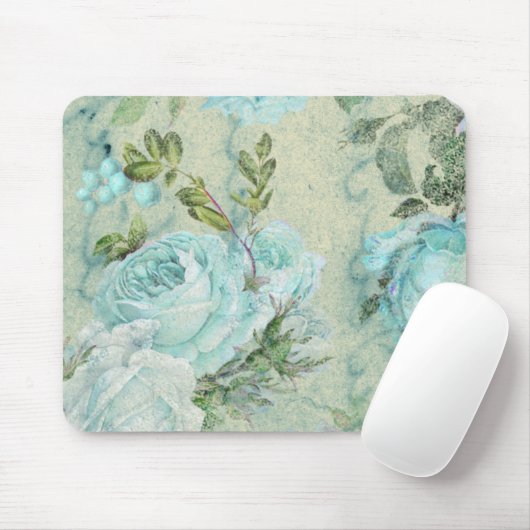 SPRING VINTAG BLAU ROSE MAUSPAD (Mit Mouse)