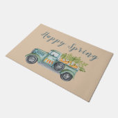 Spring Vintag Blue Green Truck Fußmatte (Schrägansicht)