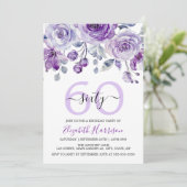 Spring Violet Rose Blumengarten Geburtstag Einladung (Stehend Vorderseite)