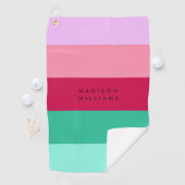 Spring Viva Magenta Farbblock Horizontaler Streife Golfhandtuch (Insitu)