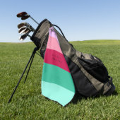 Spring Viva Magenta Farbblock Horizontaler Streife Golfhandtuch (Gras)