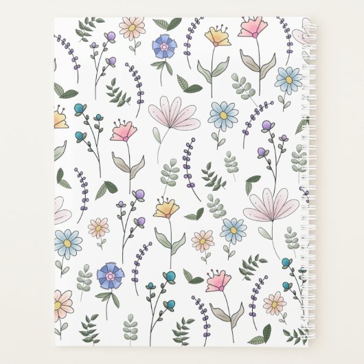 Spring Wassercolor Doodle-Blume Planer (Rückseite)