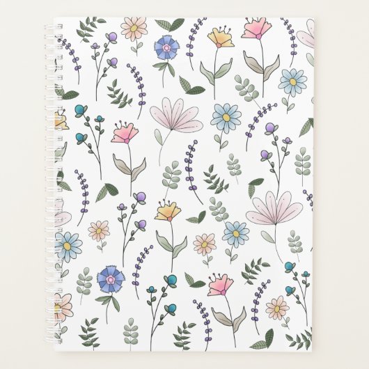 Spring Wassercolor Doodle-Blume Planer (Vorderseite)