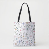Spring Wassercolor Doodle-Blume Tasche (Vorderseite)