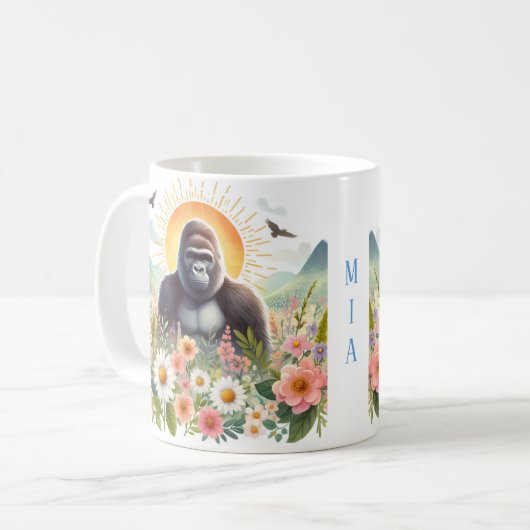 Spring Wassercolor Gorilla - Kid Tasse (Vorderseite Links)