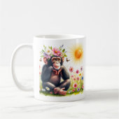 Spring Wassercolor Schimpanse - Kid-Tasse Kaffeetasse (Links)