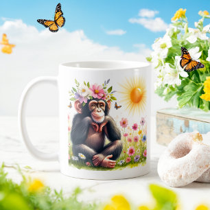 Spring Wassercolor Schimpanse - Kid-Tasse Kaffeetasse