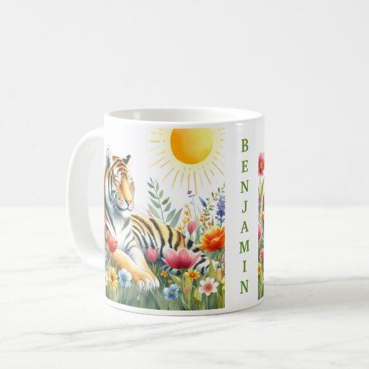 Spring Wassercolor Tiger - Kid Tasse (Vorderseite Links)