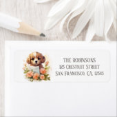 Spring Wassercolor Welpe - Rücksendeadresse (Insitu)