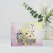 Spring - "Water Can & Signs of Spring" Postkarte (Stehend Vorderseite)