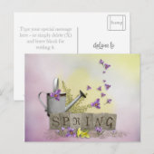 Spring - "Water Can & Signs of Spring" Postkarte (Vorne/Hinten)