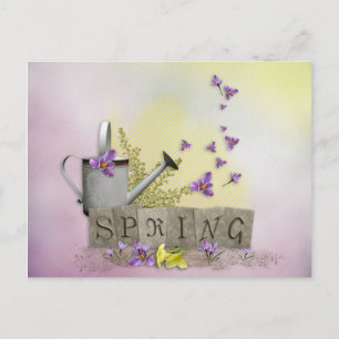Spring - "Water Can & Signs of Spring" Postkarte