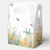 Spring Watercolor Birds Floral Monogram Wildflower Geschenkschachtel (Geöffnet)