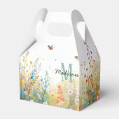 Spring Watercolor Birds Floral Monogram Wildflower Geschenkschachtel (Vorderseite)