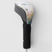 Spring Watercolor Birds Floral Monogram Wildflower Golf Headcover (angewinkelt)