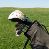 Spring Watercolor Birds Floral Monogram Wildflower Golf Headcover (In SItu)
