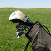 Spring Watercolor Birds Floral Monogram Wildflower Golf Headcover (In SItu)