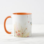 Spring Watercolor Birds Floral Monogram Wildflower Tasse (Links)