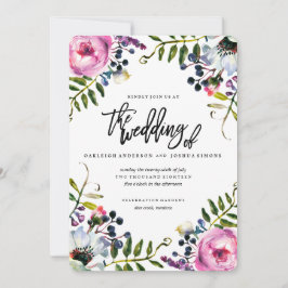 Spring Watercolor Blume Hochzeit Einladung