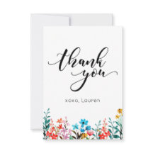 Spring Watercolor Blumen Flat Vielen Dank