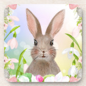 Spring Watercolor Bunny Rabbit Plastic Untersetzer (Vorderseite)