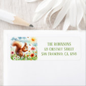 Spring Watercolor Eichhörnchen-Rücksendeadresse (Insitu)